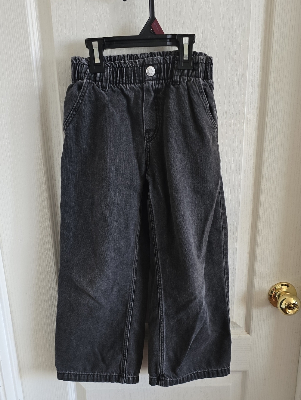 H&M Black Wide-Leg Elastic Waist Jeans for Kids/Girls